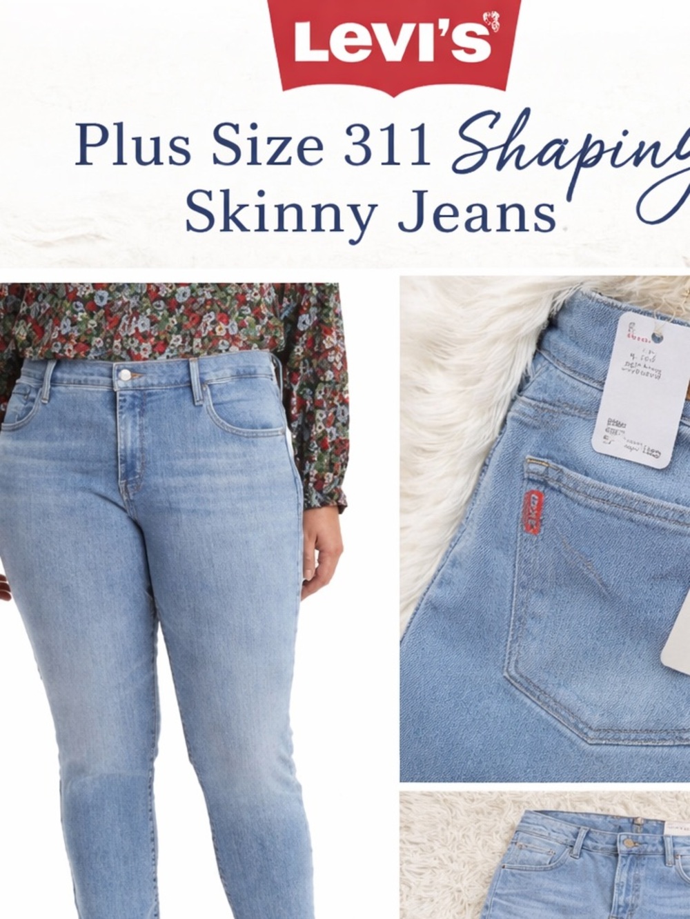 Levi’s 311 Shaping Skinny Jeans Plus 24W Light Wash High Rise NWT - Picture 3 of 7